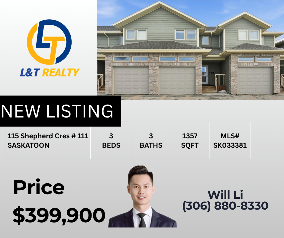 Willowgrove社区带封闭院子的联排出售，2014年1357尺3房3卫，单车库+双车位——林与唐地产 Will Li